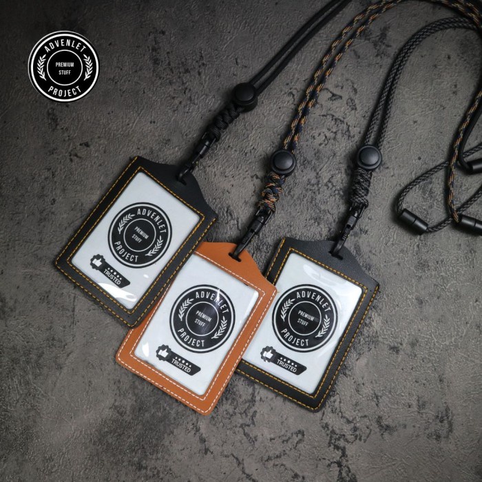 

ATKJaya- Lanyard Id Card Name Tag Holder Kulit Tali Paracord Snaphook Premium