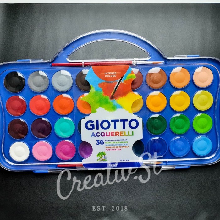 

ATKJaya- Giotto Acquerelli REGULER 36 Warna Cat Air 30 mm Padat Giotto