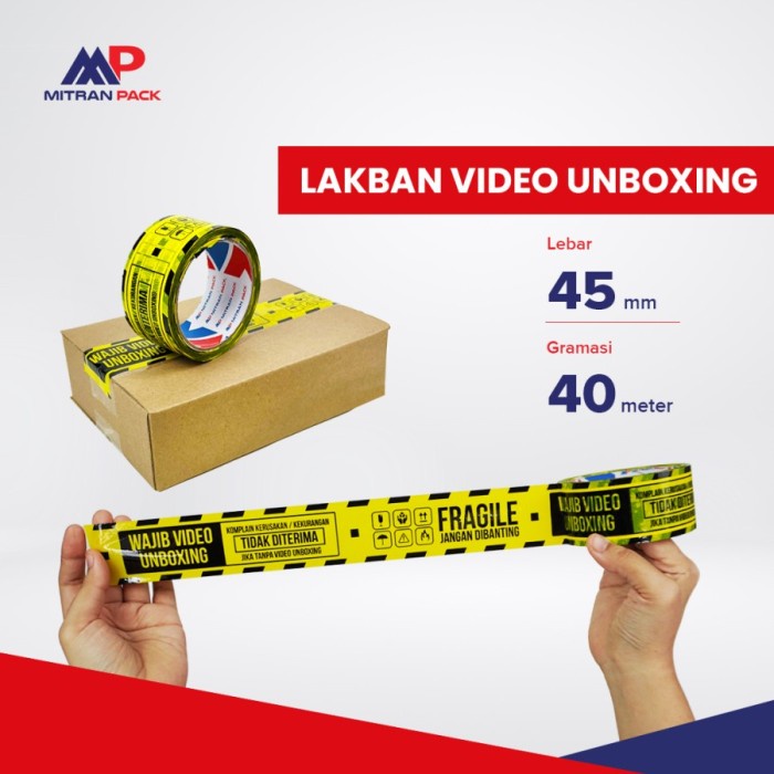 

ATKJaya- Lakban printing "VIDEO UNBOXING" 45mm x 40 meter Mitran Pack KUNING