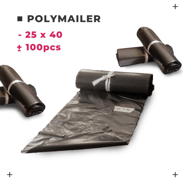 

ATKJaya- Plastik polymailer 25 x 40 Hitam packaging Kantong Amplop isi 100 pcs