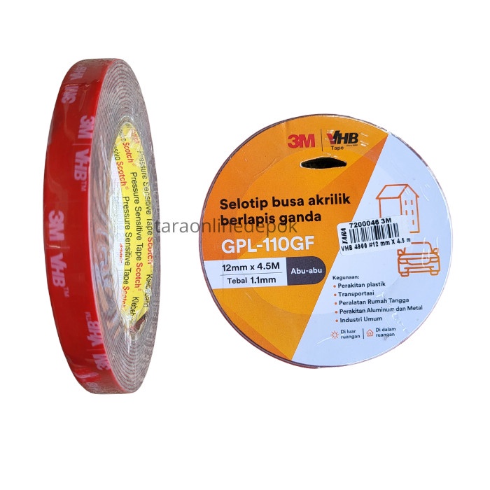 

ATKJaya- DOUBLE TAPE FOAM VHB 4900 12 mm X 4.5 MTR 3M - 7200046