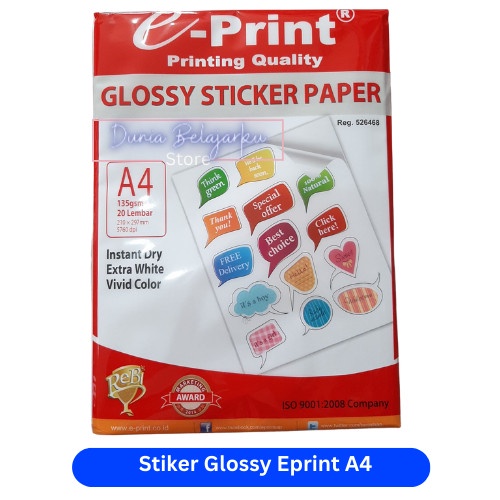 

ATKJaya- Kertas Sticker / Stiker Glossy Eprint A4