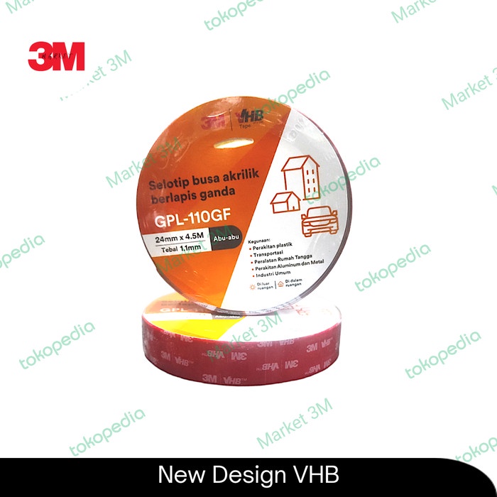 

ATKJaya- Double Tape 3M VHB Original Bangunan dan Otomotif - 24mm x 4,5m