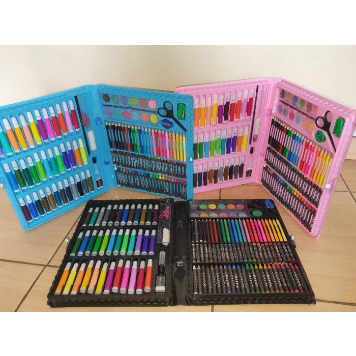 

ATKJaya- 150 Pcs Set Alat Menggambar Anak-Anak isi Spidol Cat Air Krayon