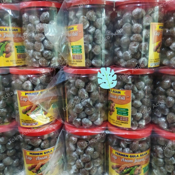 

JH8 Permen Gula Asam Jawa Asli Permen Asem kemasan Toples (120 pcs)