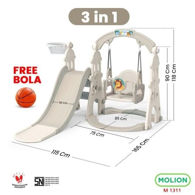 Termurah Mainan Anak Slide Mollion M1311 3In1 Perosotan Dan Ayunan Anak