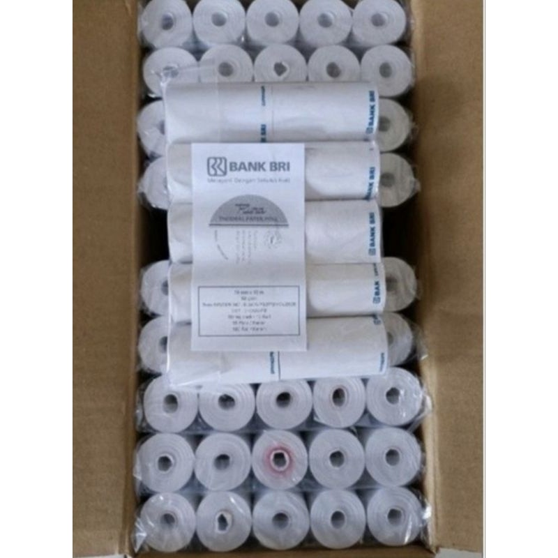 

Kertas thermal logo BRI 58/57x30 full coreles paket 100 pcs / Struk kasir printer edc 58mm
