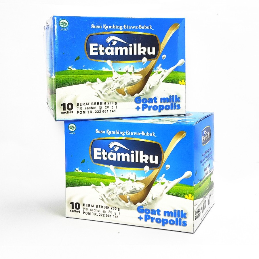 

Susu Kambing Etawa Bubuk plus Propolis Etamilku Isi 10 Sachet Original