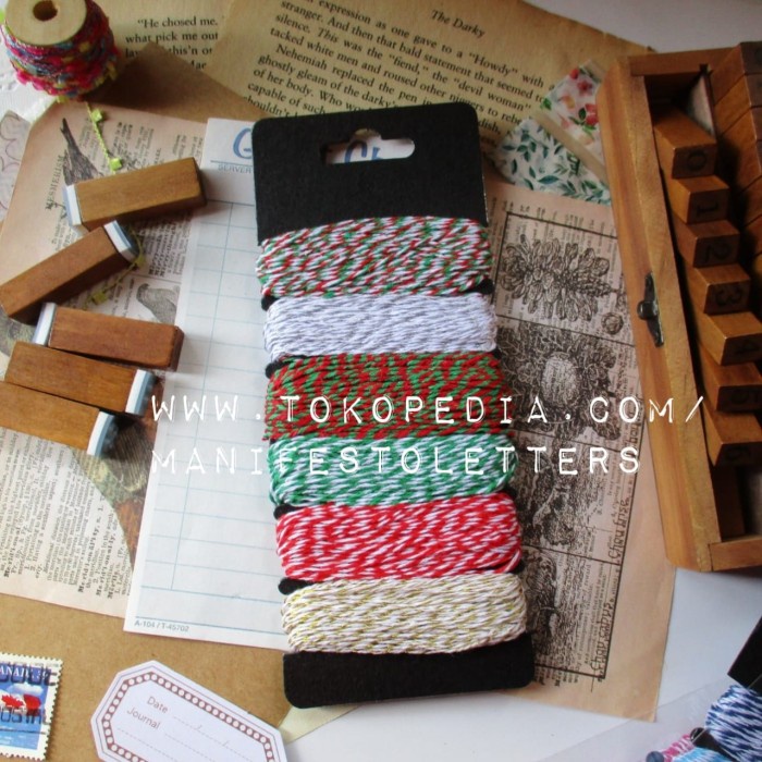 

SOUVEN- Bakers Twine Mix Cotton tali craft journal packing gift tali katun