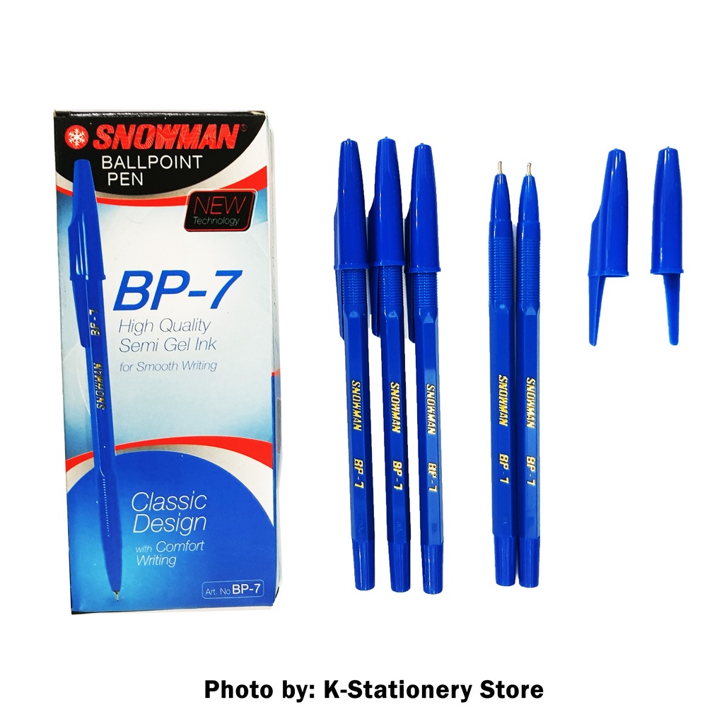 

IK! [Lusin] Bolpen Snowman Ballpoint Pen BP-7 (Hitam / Merah / Biru) [Lusin]