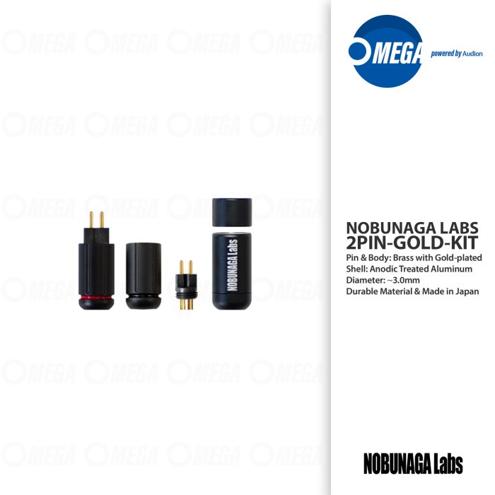 Bagus Nobunaga Labs Custom Gold-Plated 2Pin Connector Set Made In Japan