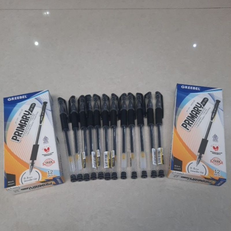 

IK! Pena pulpen Greebel Primary gel jel ink pen GP-510 0.5 hitam smooth writing