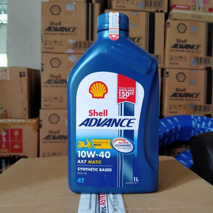 JAYAmart- OLI SHELL ADVANCE AX7 MATIC AX7 BEBEK AX7 SPORT 1 LITER OLI SHELL AX7
