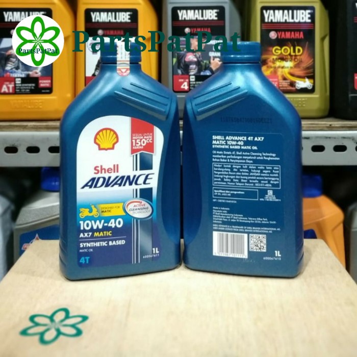 JAYAmart- OLI MESIN SHELL ADVANCE AX7 AX 7 AX-7 MATIC 1LT 1000ML 10W40 10W-40