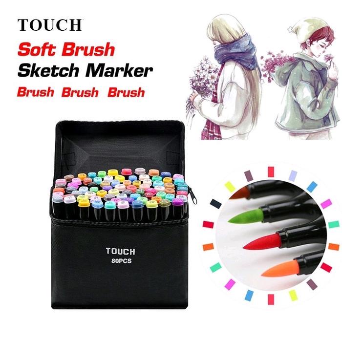 

TOUCH TWIN MARKER COLOR COPIC MARKER ALKOHOL BASE SKETSA DRAWING PEN BRUSH MARKER FINECOLOUR ART
