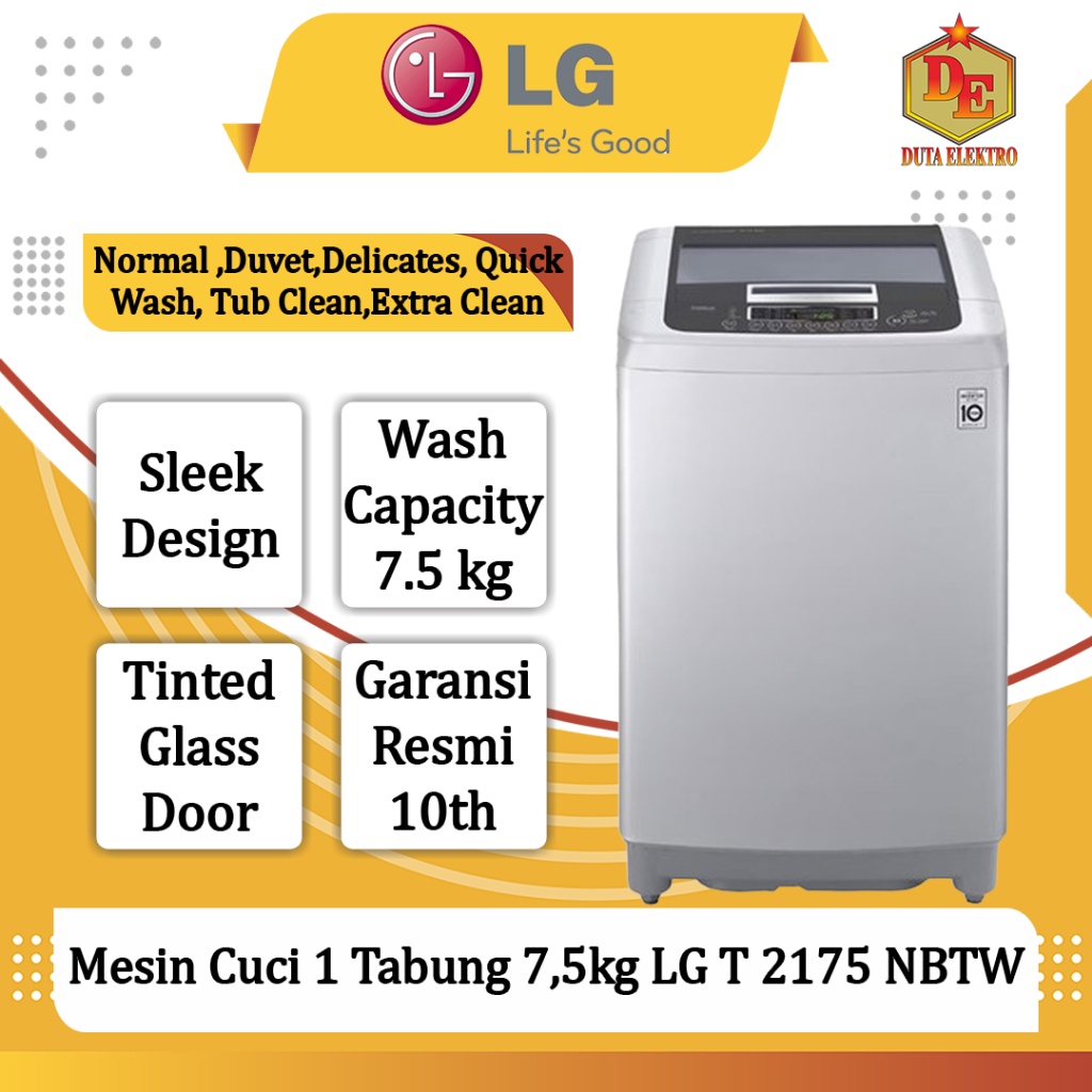 Mesin Cuci 1 Tabung 7,5kg LG T 2175 NBTW