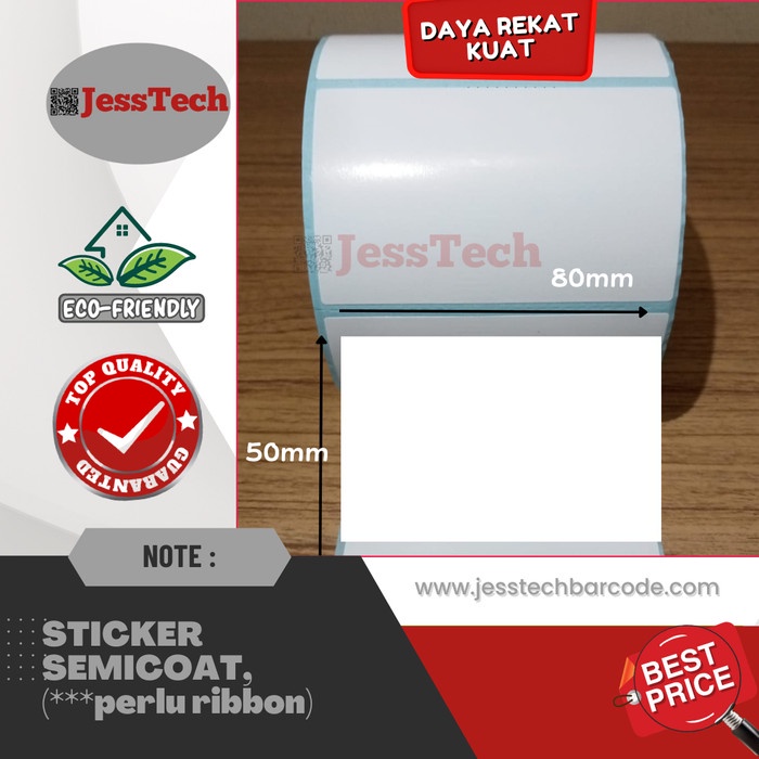

HJK STIKER OBAT FARMASI 8x5cm LABEL BARCODE 80X50mm isi 1.000PCS semicoat