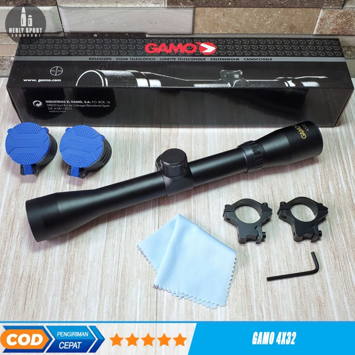 Terlaris Telescope GAMO 4X32 Teleskop 4X32 GAMO Ringan Teleskop Mildot SALE