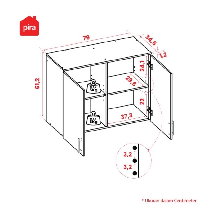 kitchen set lemari dapur 2pintu