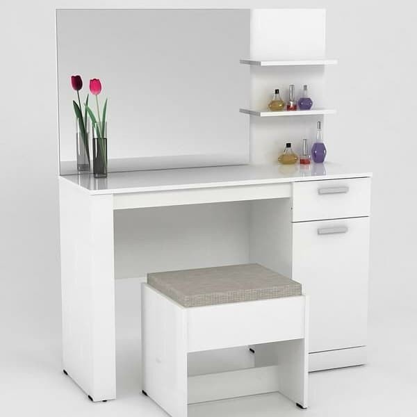 meja rias pro design white glosy