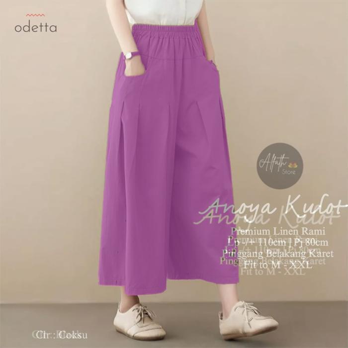 KeCe Kulot Panjang Payung Bahan Katun Cigaret Tebal KULOT ANOYA