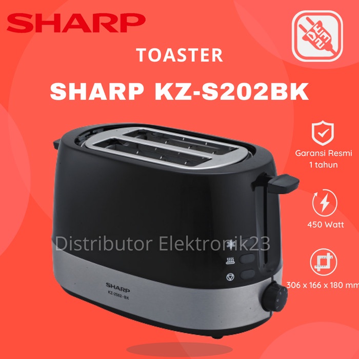 

..... Sharp Toaster Pop Up Low Watt Kz-2S02 Pemanggang Roti Bakar Listrik