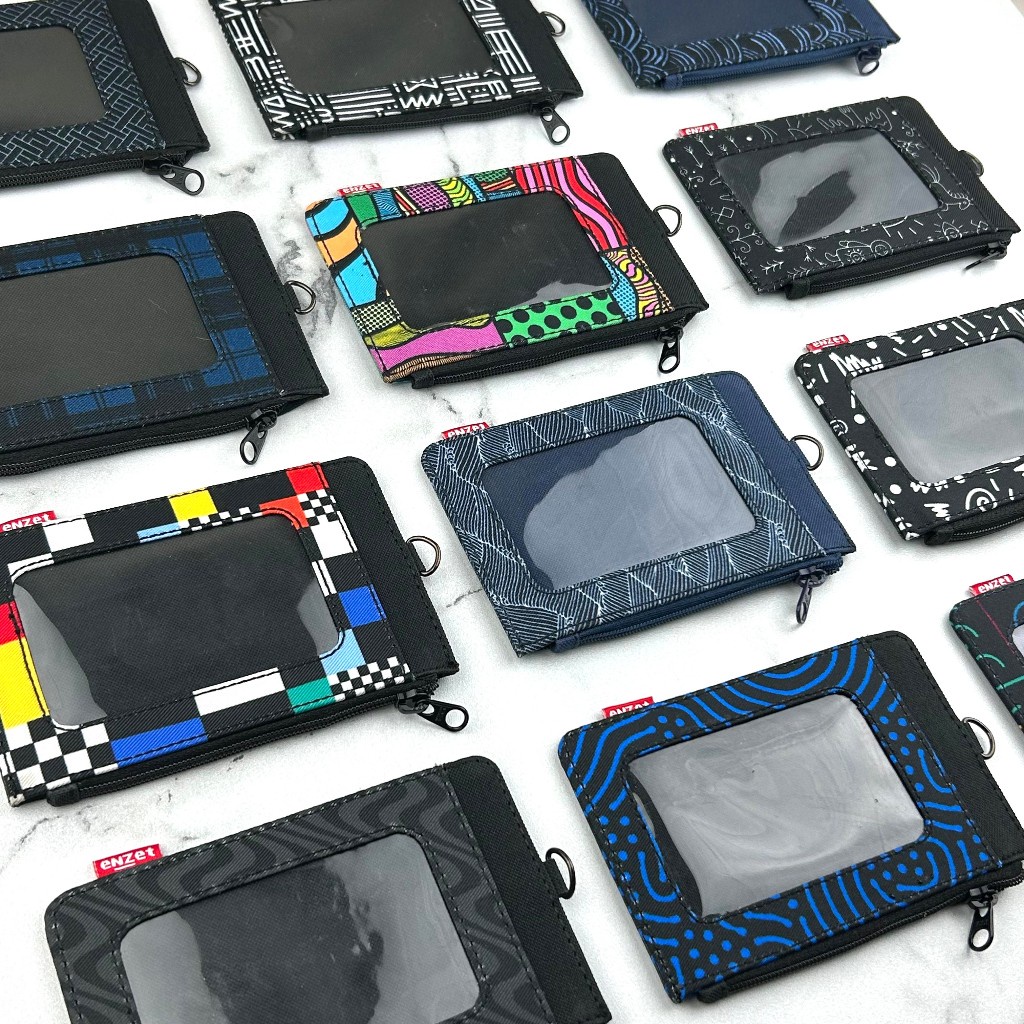 

ID Card Holder Hanging Wallet Name Tag Kartu Lanyard Zipper Motif