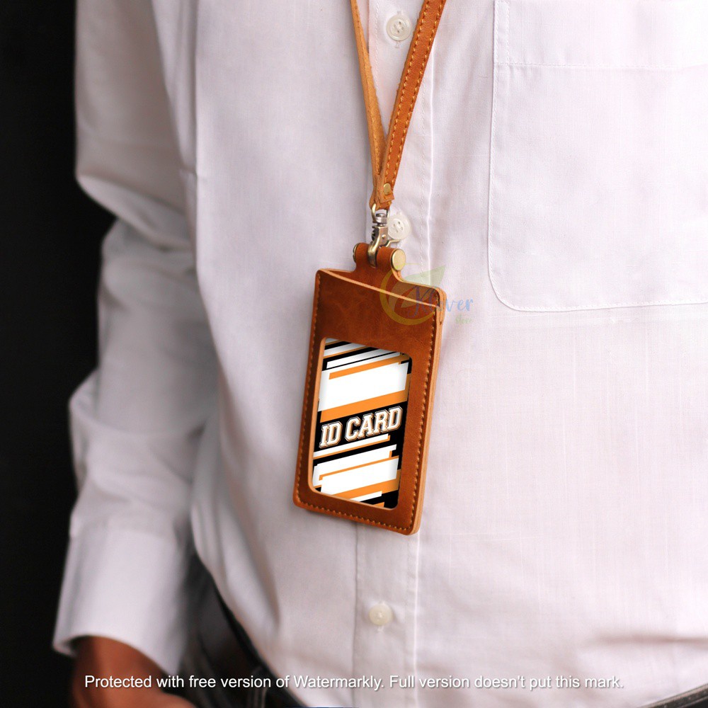 

Id Card Temboro Nametag Terdapat 3 Slot Souvenir Kantor Pu Leather Card Holder Coklat