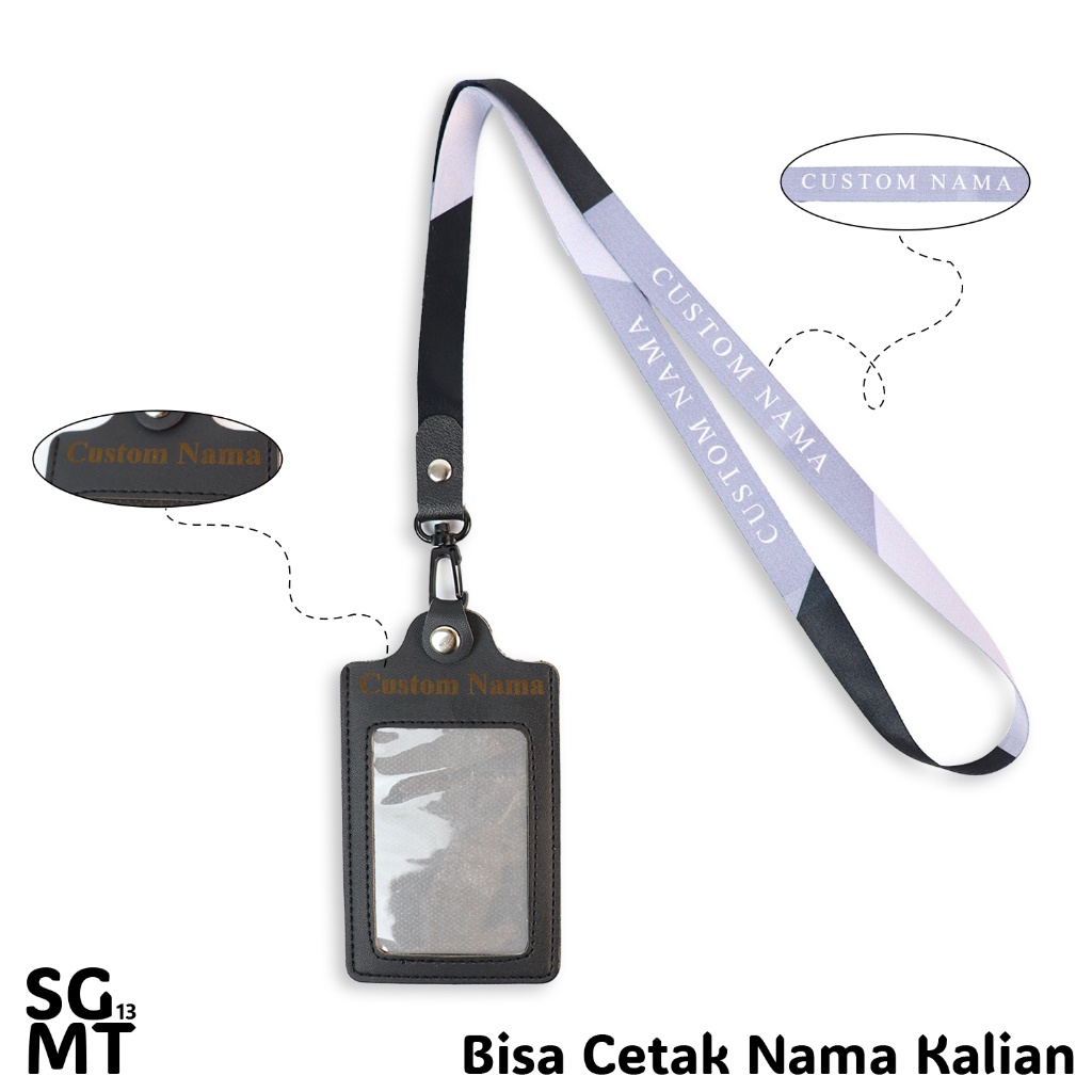 

Id Card Custom + Lanyard Kulit - Bisa Satuan dan Custom Nama - Id Card Holder Leather HITAM