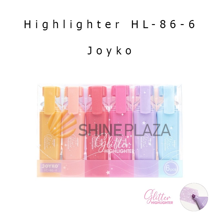 

Highlighter Set Glitter Joyko HL-86-6 - Penanda Berwarna Joyko
