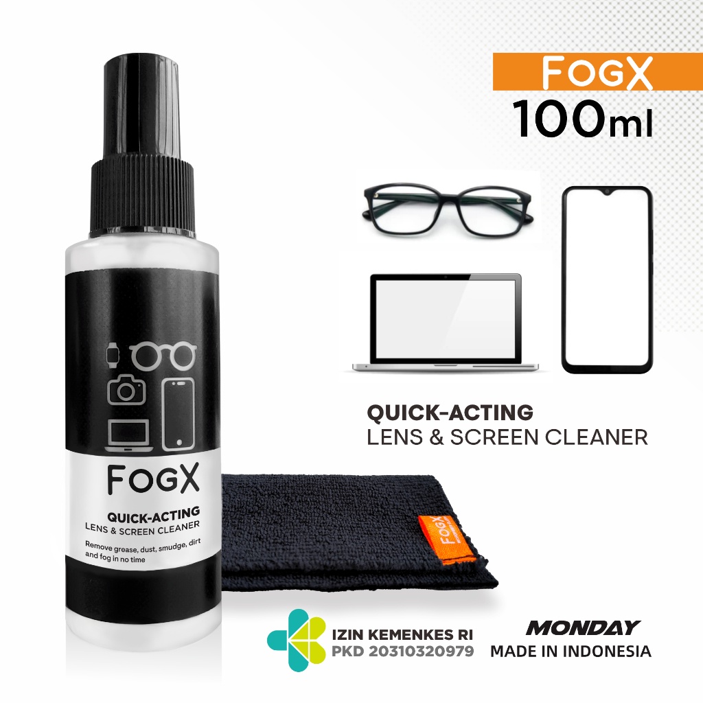 ACCMT- FOGX 100ml Cairan Pembersih Kacamata/Pembersih Layar Hp Lens Cleaner 100ml