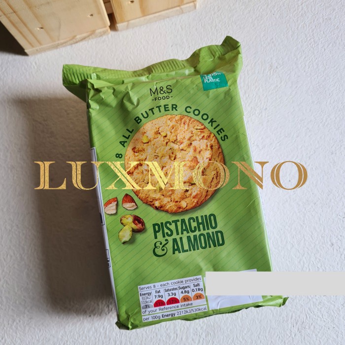 

M&S MARK MARKS AND SPENCER PISTACHIO ALMOND COOKIES BISCUITS BISKUIT