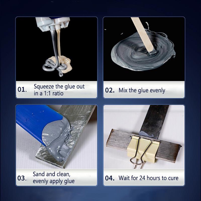 Lem Besi AB Epoxy Metal Untuk Reparasi Mobil 100g Rumah (Lem Besi Kayu Kaca Plastik Karet Metal)Lem