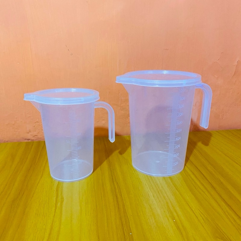 Tahan Lama Gelas Takar 500 Ml 1000 Ml Dengan Tutup Gelas Ukur 1/2 Liter Gelas Ukur 500 Ml Gelas