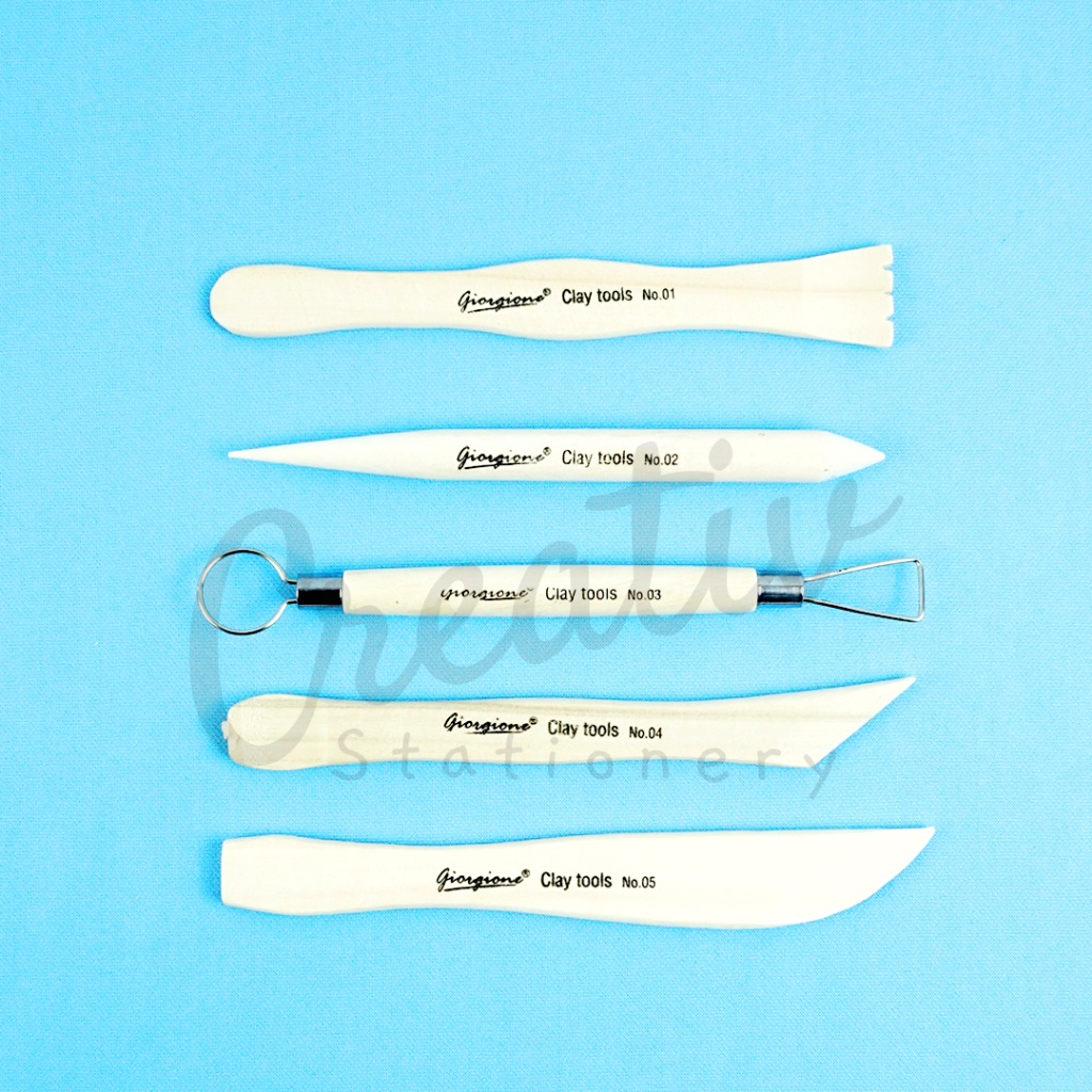 

GIORGIONE Clay Tool Set Pottery Tool Modelling Tool Alat Set 5 Pc G-Y0006
