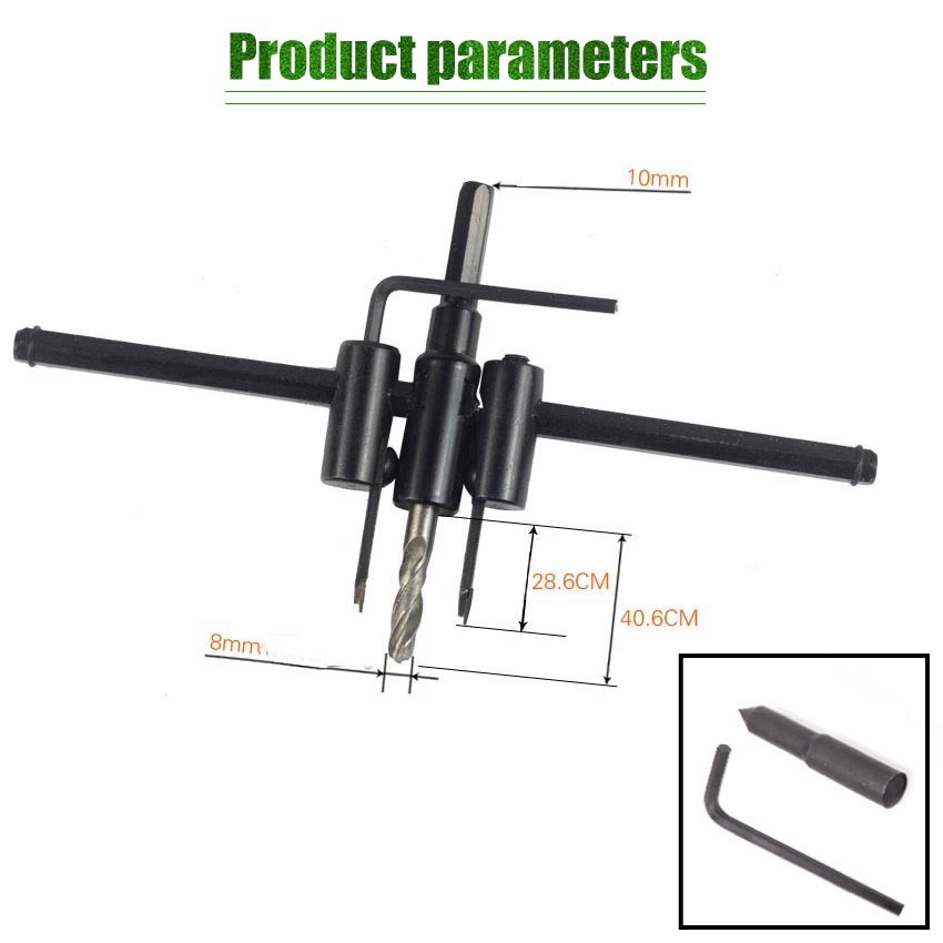 

30 - 300 MM Mata Bor Pelubang Kayu Jangka / Hole Saw Model Jangka Adjustable Circle Hole Cutter