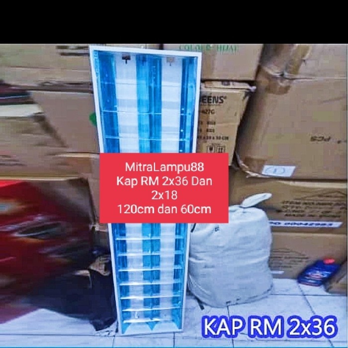 Kap Lampu RM Inbow 2x36/2x16W Housing TL Neon Led 120Cm Isi 2Lampu RMI