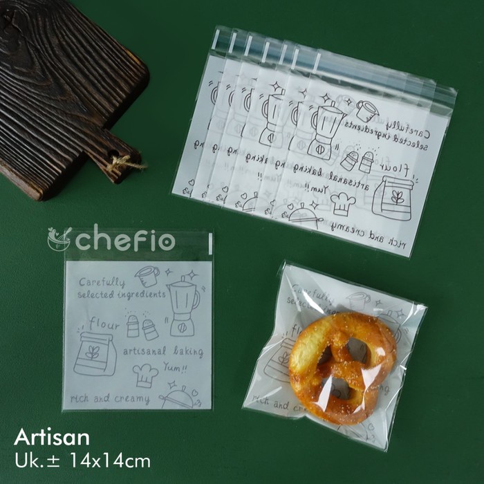 (Good) Plastik Roti OPP Motif Bunga 14x14 Plastik Kue Cake Roti Tawar Sobek