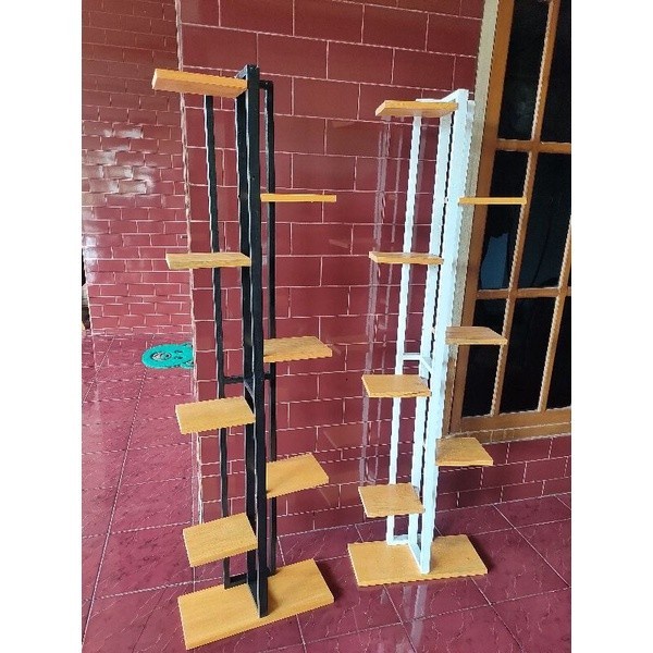 JTTOP RAK BUNGA 6 TINGKAT WOODEN TOWER RACK PLANT MINIMALIS