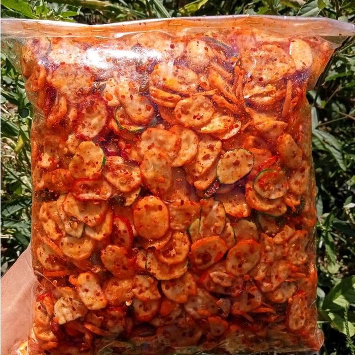 

[Beli Lokal] Seblak kerupuk bawang seblak kemplang Pedas Daun jeruk isi 1kg cemilan Food Snacks