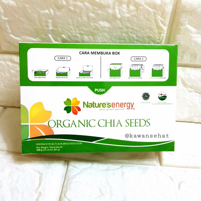 

Nature's Energy Organic Chia Seeds 100gr (20sachet @5gr) Biji Chia