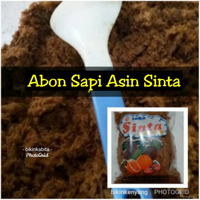 

Abon Sapi Asin Super Asli Sinta Manisan Berat - 100 Gram