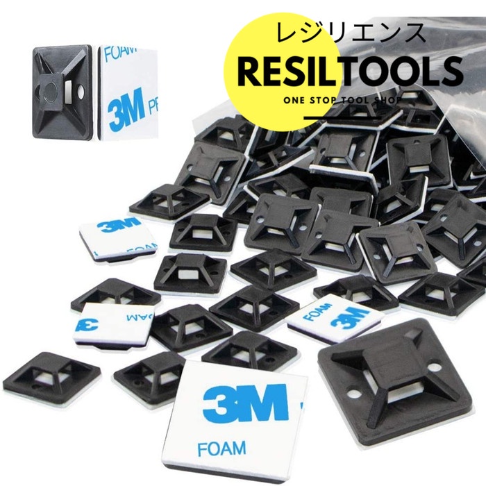 

HJK mounting kabel ties 20 x 20 hitam jual per pack dudukan kabel tis