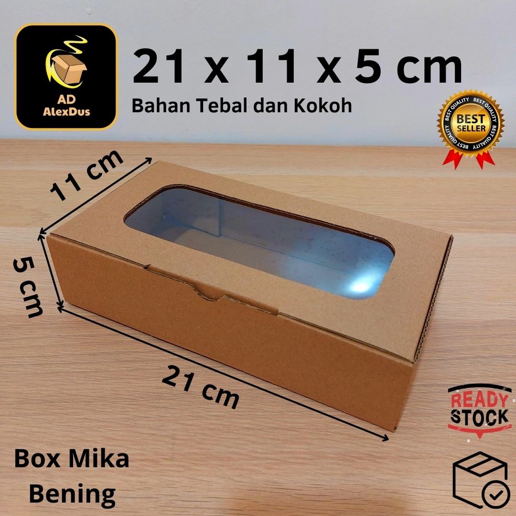 

Kardus Mika 21 x 11 x 5 cm Model Diecut | Kotak Box Dus Hampers Kue Snack Parcel