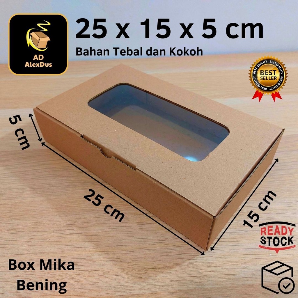 

Kardus Mika 25 x 15 x 5 cm Model Diecut | Kotak Box Dus Hampers Kue Snack Parcel