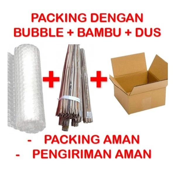 

Tambahan packing dengan Bubble Wrap + jepit bambu + dus supaya paket lebih aman TIDAK DIJUAL TERPISAH babel wrap buble warp