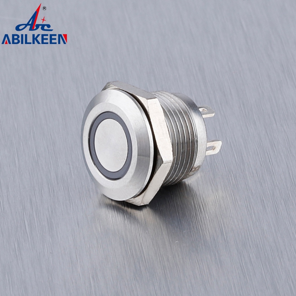 SALE ABILKEEN 12MM Super Short Type Momentary Push Button Switch 1NO with LED Ring Illuminate Push B