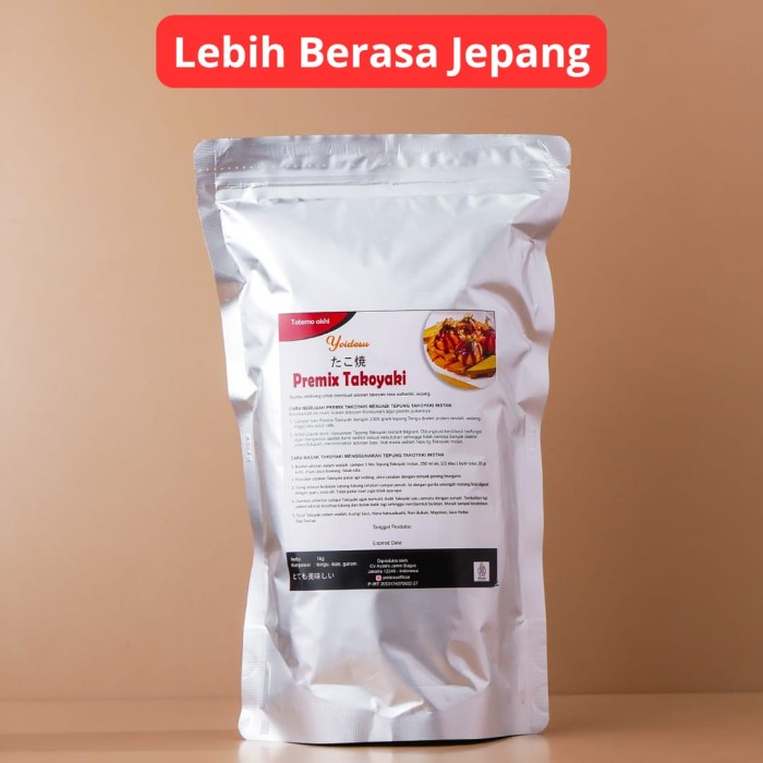 

Biang Tepung Takoyaki Halal / Premix Takoyaki / Flour Yoidesu