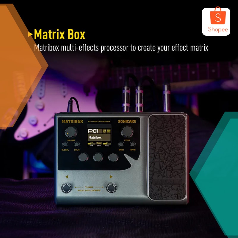 Grosir Sonicake Matribox 140 Built-in Guitar/Bass/Acoustic Multi Effects Processor with Expression p