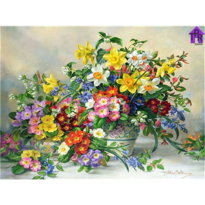 

PROMO! DIY - Set Melukis / paint by number kit - FLOWER 40x50cm. part-4
